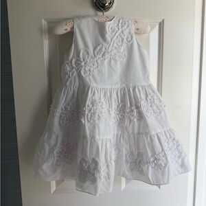 Elegant White Floral Kids Formal Dress